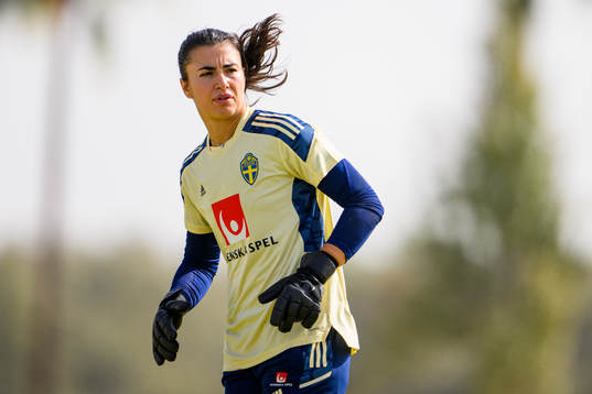 Goalkeeper Zecira Musovic of the Swedish women's national