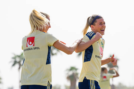 Sofia Jakobsson and Olivia Schough of the Swedish women's