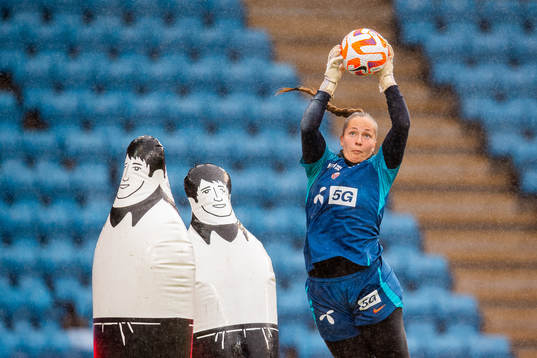 Goalkeeper Aurora Mikalsen of the Norwegian women's