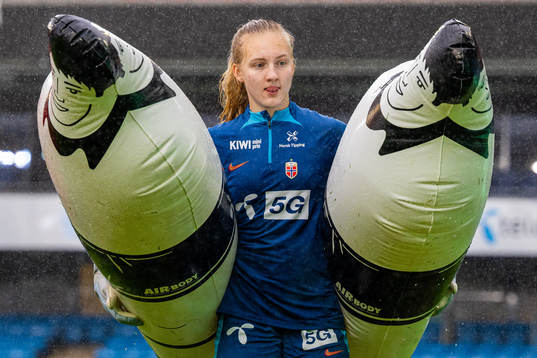 Goalkeeper Sunniva Skoglund of the Norwegian women's