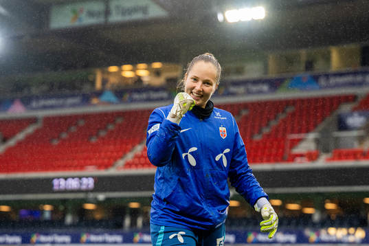 Goalkeeper Aurora Mikalsen of the Norwegian women's