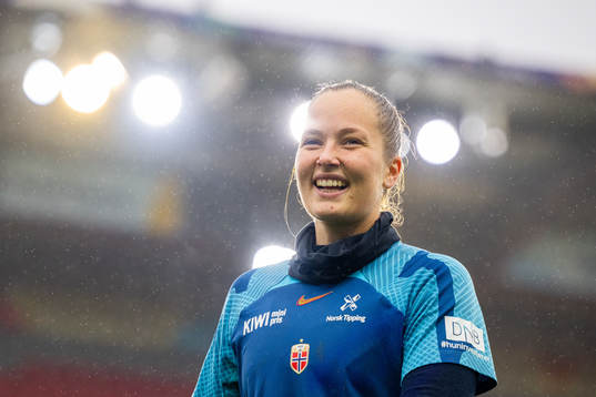 Goalkeeper Aurora Mikalsen of the Norwegian women's