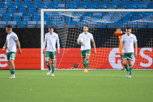 Lee Grace of Shamrock Rovers looks dejected