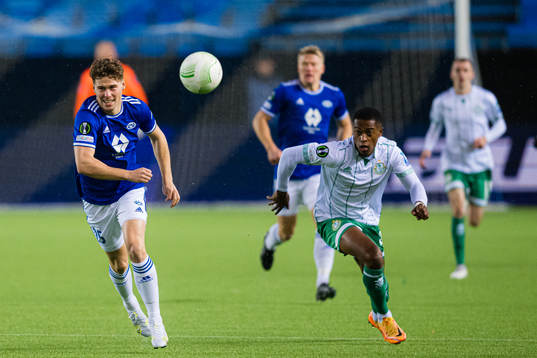 Emil Breivik of Molde and Aidomo Emakhu of Shamrock Rovers