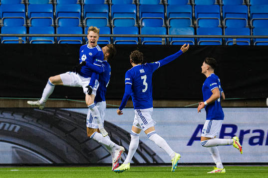 Ola Brynhildsen of Molde celebrates