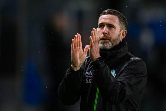 Stephen Bradley, head coach of Shamrock Rovers, looks