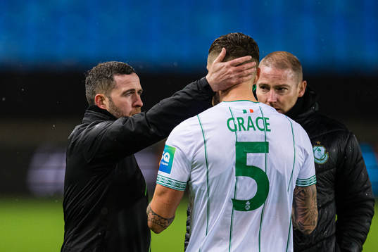 Stephen Bradley, head coach of Shamrock Rovers, and Lee