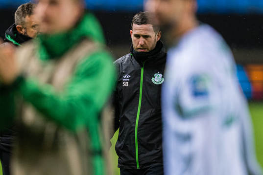 Stephen Bradley, head coach of Shamrock Rovers, looks
