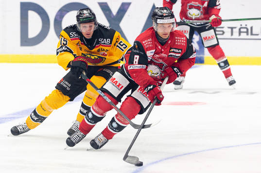 Malmö Redhawks Johan Olofsson och Luleås Carl Mattsson
