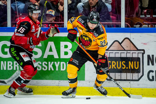 Malmö Redhawkss Carl Persson mot Luleås Erik Gustafsson