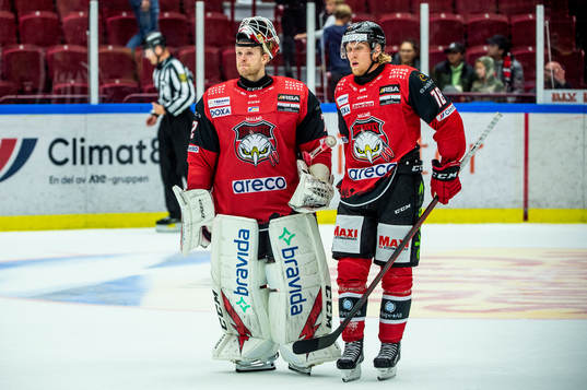 Malmö Redhawks målvakt Daniel Marmenlind och Marcus