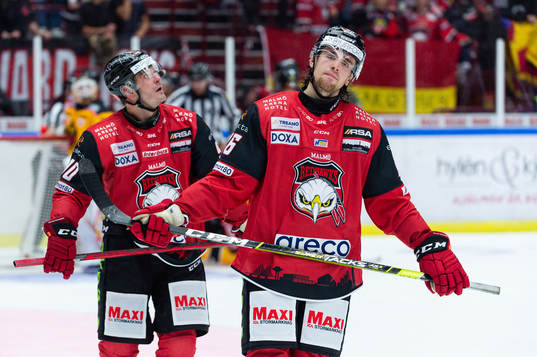 Malmö Redhawks Lance Bouma och Thomas Schemitsch deppar