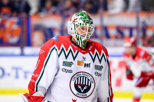 Frölundas målvakt Lars Johansson deppar