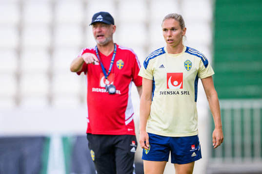 Head coach Peter Gerhardsson and Jonna Andersson of the
