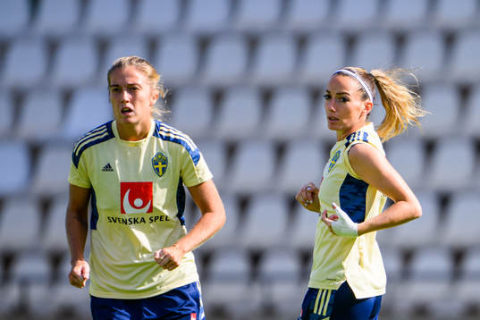 Filippa Angeldahl and Kosovare Asllani of the Swedish