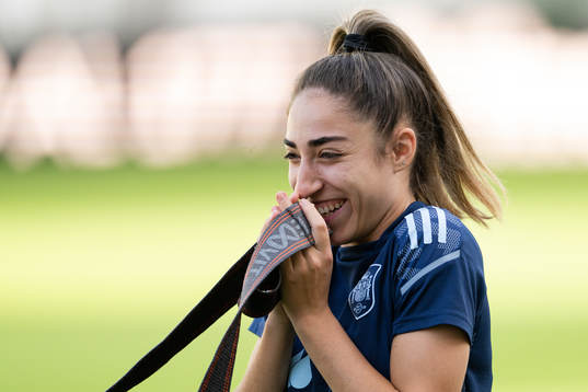 Olga Carmona of Spanish women's national football team at a