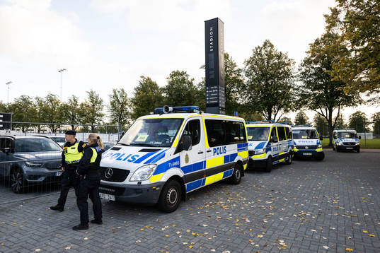 Police outside the stadium