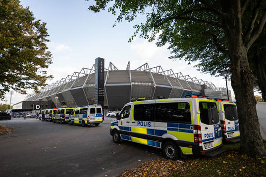 Police outside the stadium