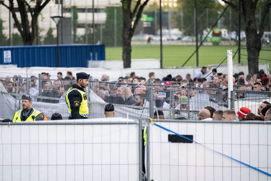 Police outside the stadium