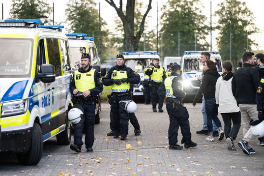 Police outside the stadium