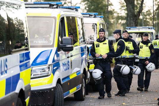 Police outside the stadium