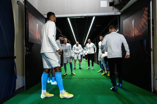 Oscar Lewicki, Jo Inge Berget and Ola Toivonen of Malmö FF