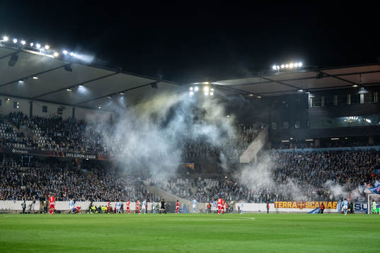 Smoke inside the stadium