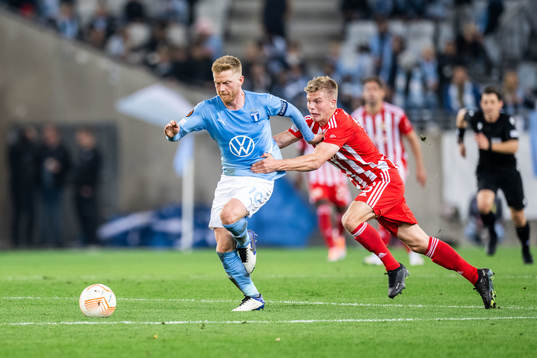 Anders Christiansen of Malmö FF and Andras Schäfer of