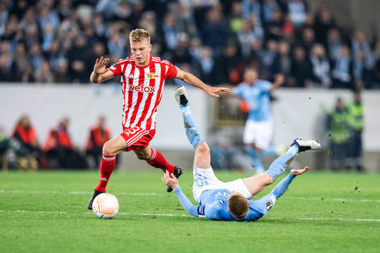 Anders Christiansen of Malmö FF and Andras Schäfer of