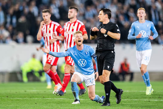 Anders Christiansen of Malmö FF reacts