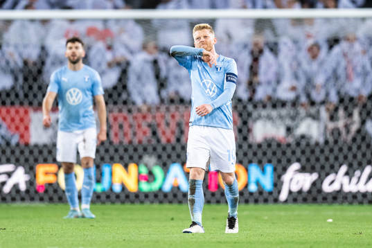 Anders Christiansen of Malmö FF looks dejected