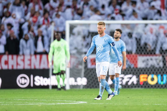 Anders Christiansen of Malmö FF looks dejected