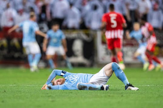 Anders Christiansen of Malmö FF in pain