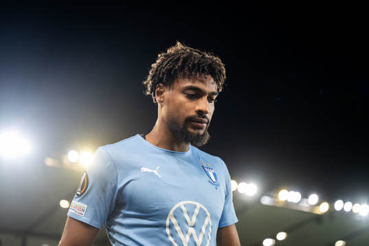 Joseph Ceesay of Malmö FF looks dejected