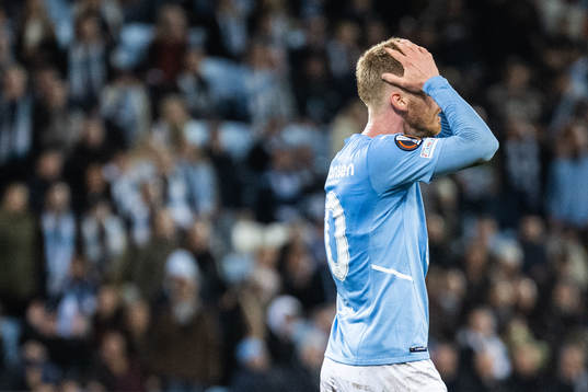 Anders Christiansen of Malmö FF looks dejected