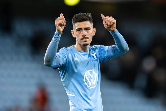 Dennis Hadzikadunic of Malmö FF looks dejected