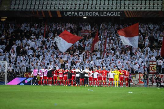 Players of Union Berlin celebrate