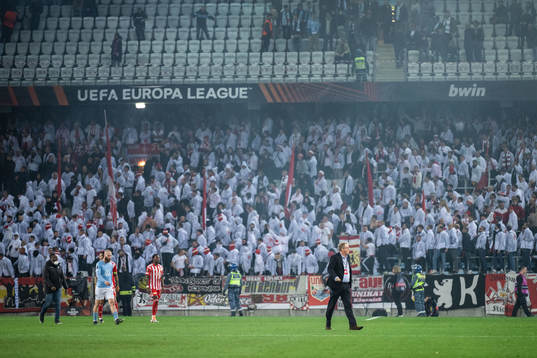 Players leaving the pitch