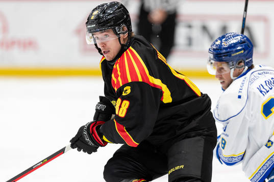 Brynäs Dmytro Timashov och Leksands Justin Glenn Kloos