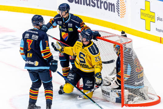 Djurgårdens Johan Alm, Ludvig Hedström och målvakt Carl