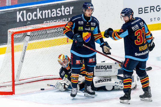 Djurgårdens målvakt Carl Lindbom, Ludvig Hedström och