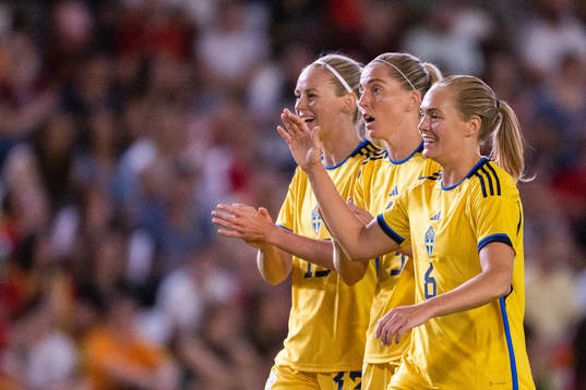 Amanda Ilestedt , Linda Sembrant and Magdalena Eriksson of