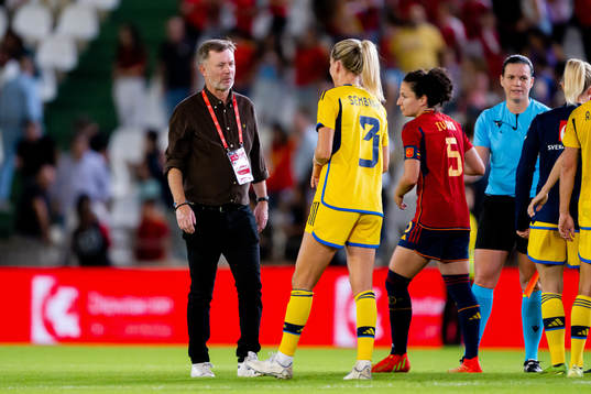 Head coach Peter Gerhardsson and Linda Sembrant of Sweden