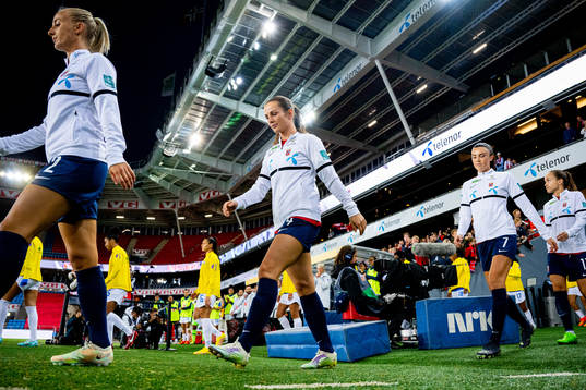 Tuva Hansen of Norway enters the pitch
