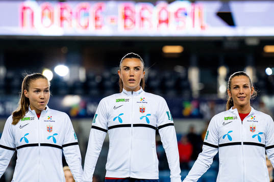 Guro Reiten, Ingrid Syrstad Engen and Tuva Hansen of Norway