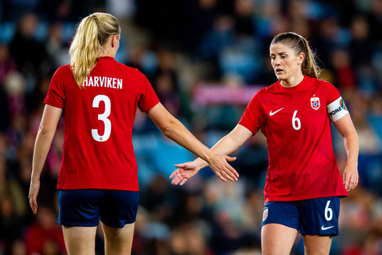 Mathilde Harviken and Maren Mjelde of Norway