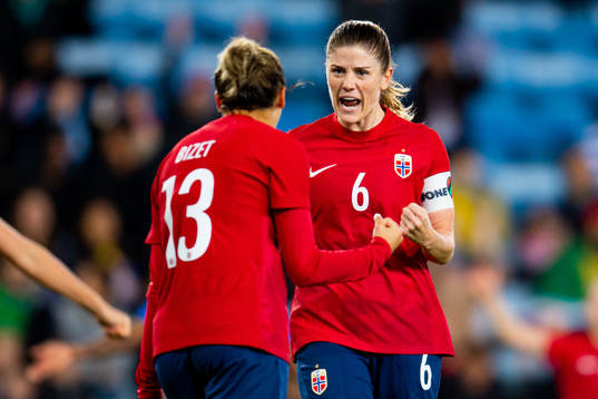 Celin Bizet Ildhusøy of Norway celebrates with teammate