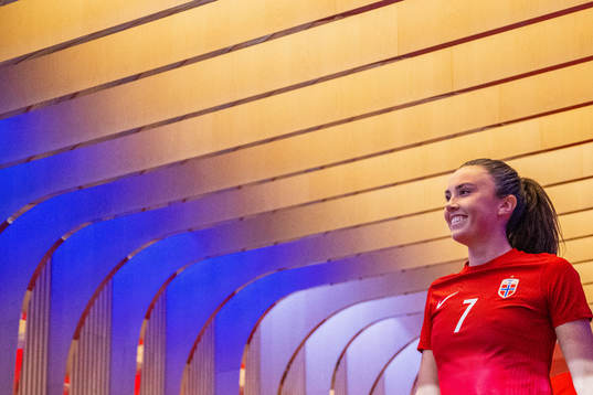 Ingrid Syrstad Engen of Norway at half-time