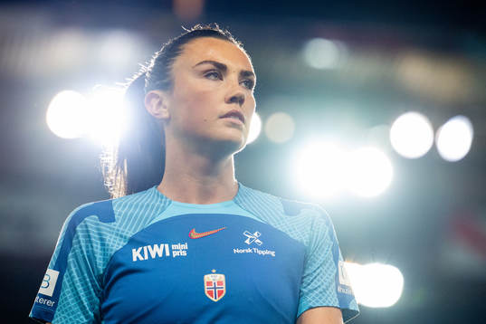 Ingrid Syrstad Engen of Norway warms up