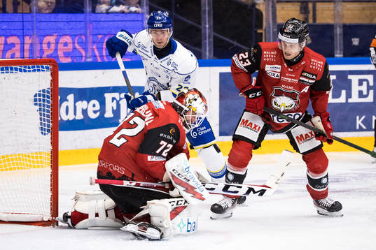 Leksands Mikael Ruohomaa och Malmö Redhawkss Christoffer